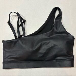 ZYIA Asym Light N Tight bra size L USED worn once
Color: Black Metallic